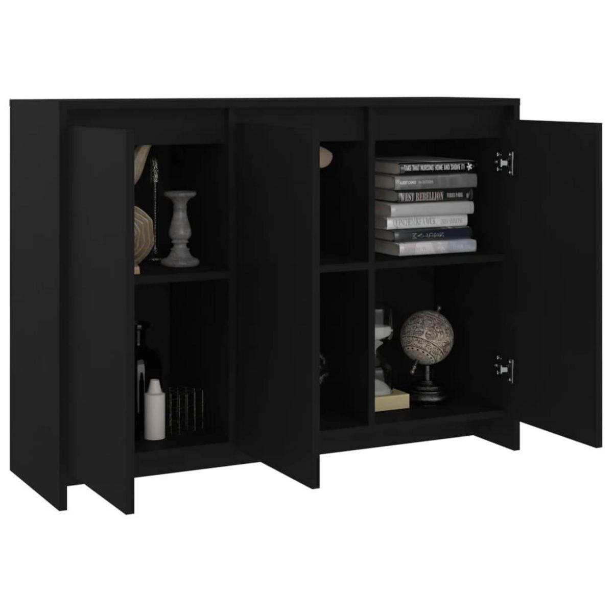VIDAXL Buffet Noir 102x33x75 cm Bois d'ingenierie