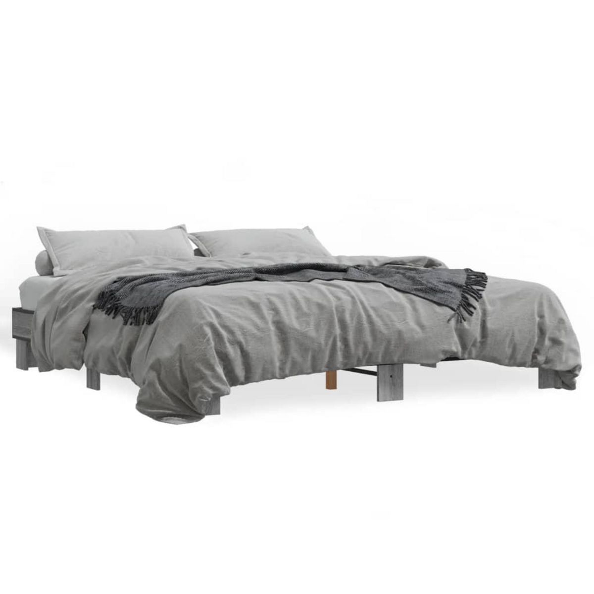 VIDAXL Cadre de lit sans matelas sonoma gris 200x200 cm