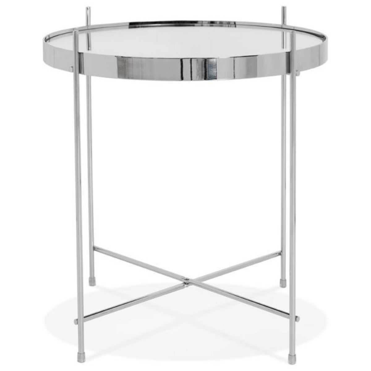 Paris Prix Table d'Appoint Ronde Pliable  Minois  45cm Argent