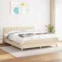 Voir la diapositive 1 : VIDAXL Sommier a lattes de lit avec matelas Creme 180x200 cm Tissu
