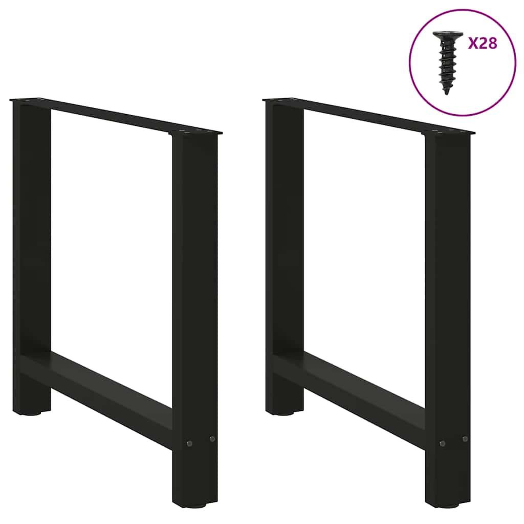 Voir la diapositive 3 : VIDAXL Pieds de table basse noir 2 pcs 80x(72-73) cm acier