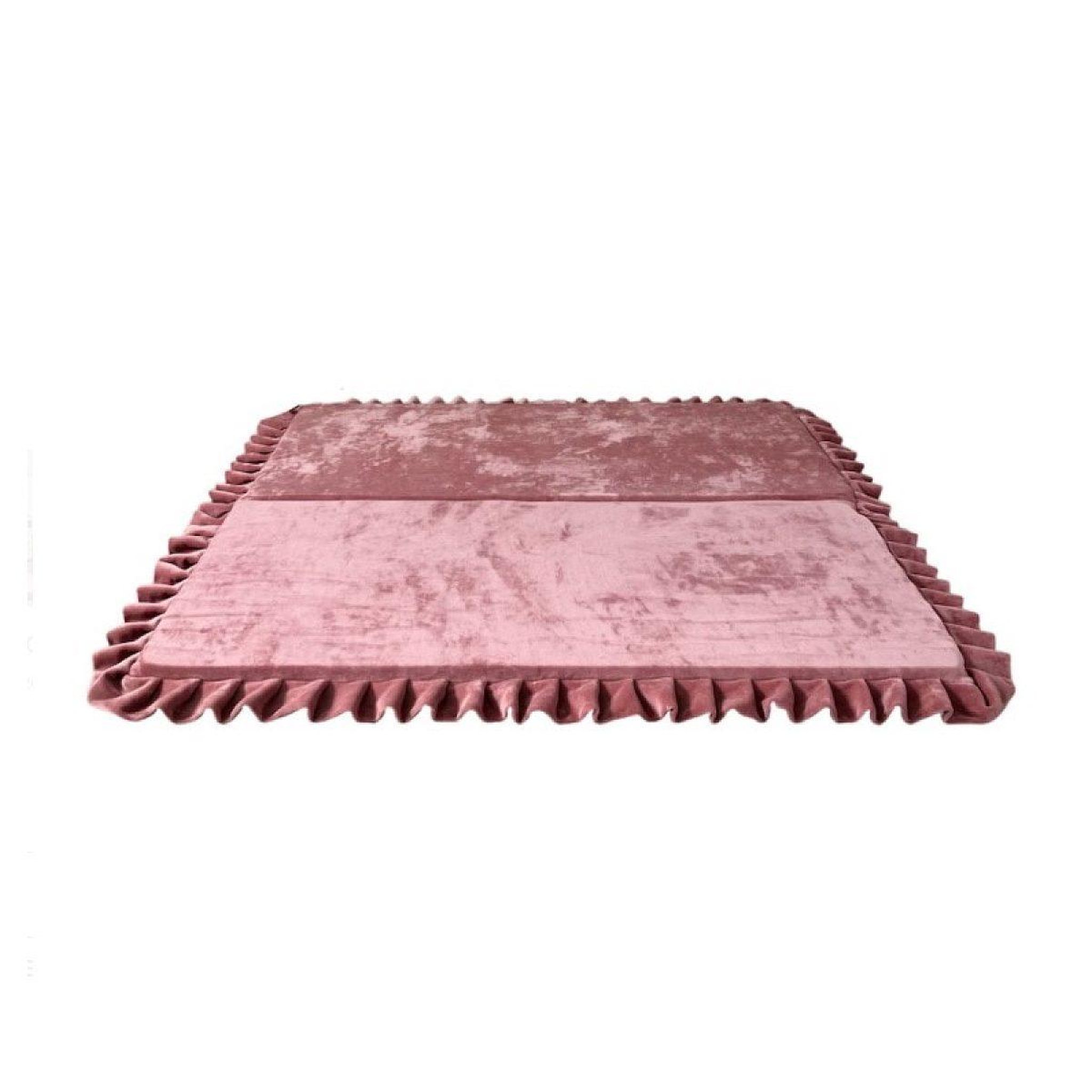 MONIO FOR KIDS Tapis de jeu pliable en velours carré 125x125 rose