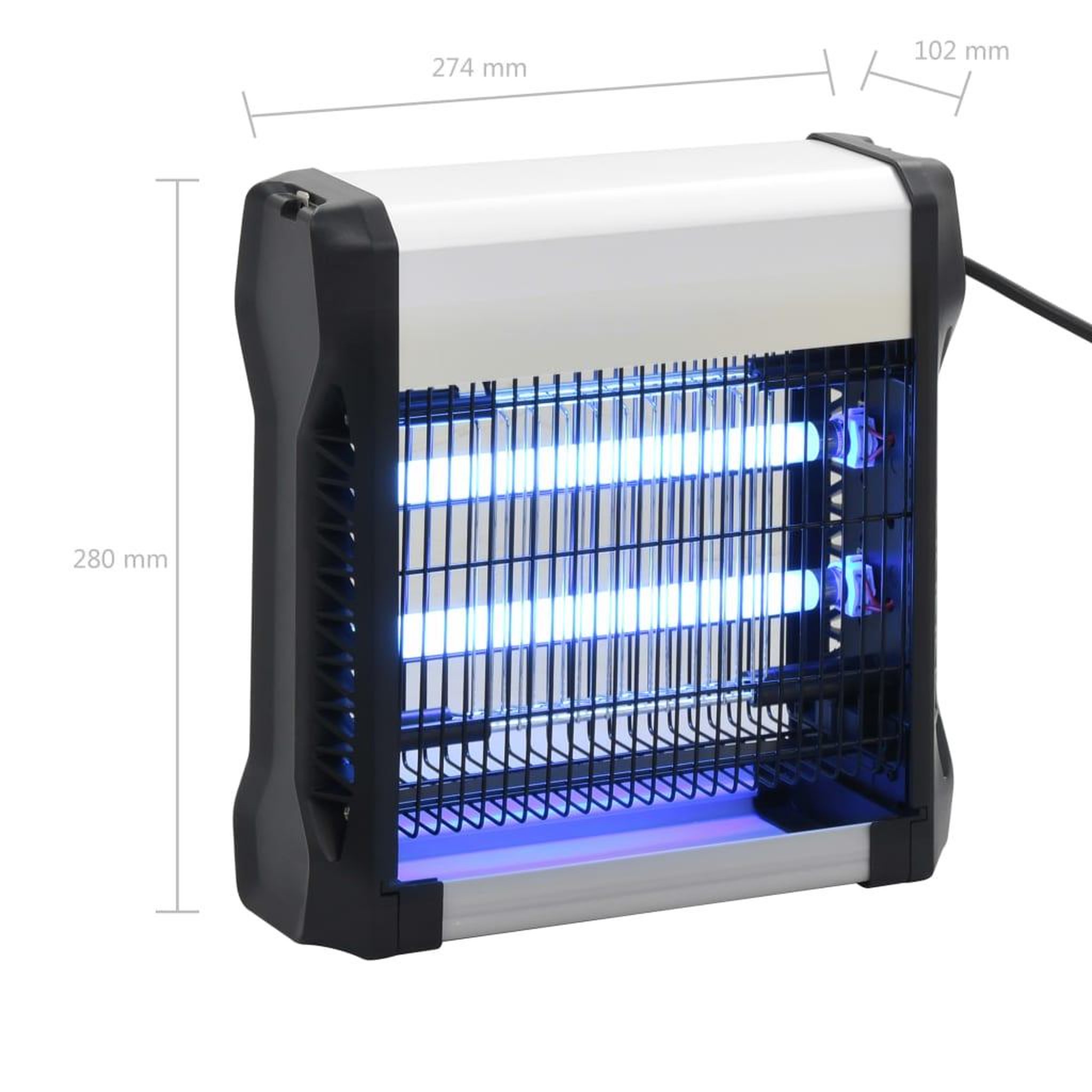 Voir la diapositive 6 : VIDAXL Lampe anti-insectes Noir Aluminium ABS 12 W