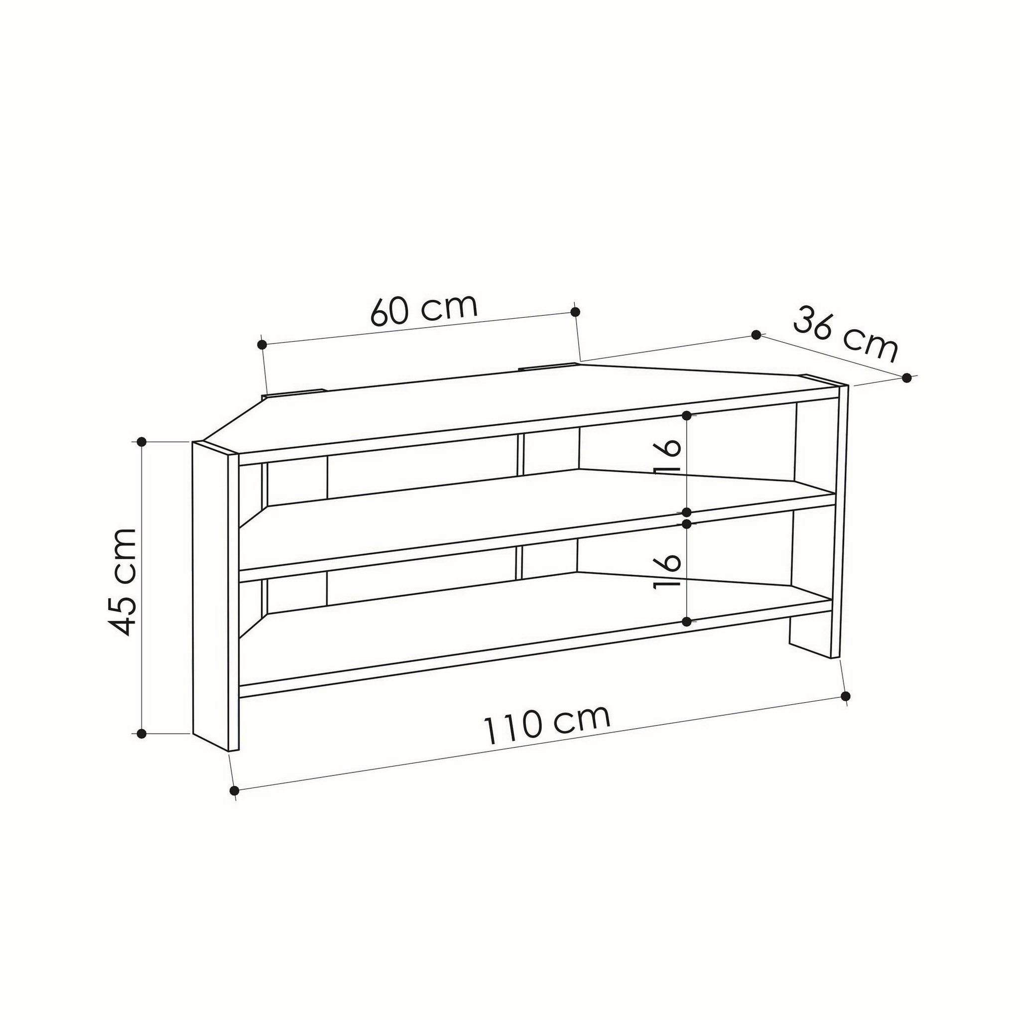 Voir la diapositive 4 : Habitat et Jardin Meuble tv en bois  thalescorner  - 110 x 36 x 45 cm - blanc