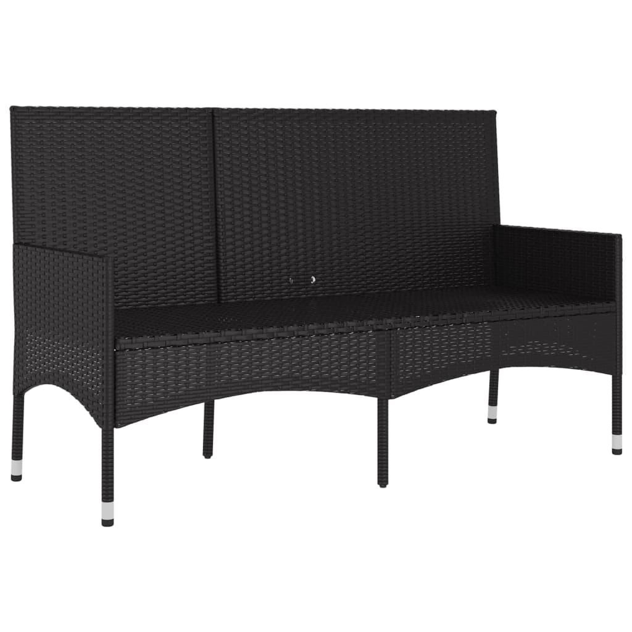 Voir la diapositive 4 : VIDAXL Banc de jardin a 3 places avec coussins Noir Resine tressee
