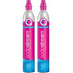 SODASTREAM Lot de 2 cylindres de gaz co2 60l quick connect pour machine à gazéifier - 2 x cylindre quick connect