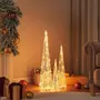 VIDAXL Jeu de cones lumineux a LED Acrylique Blanc chaud 30/45/60 cm