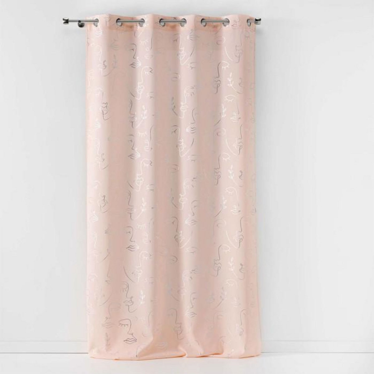 Paris Prix Rideau à Œillets  Arty Line  140x260cm Rose & Argent