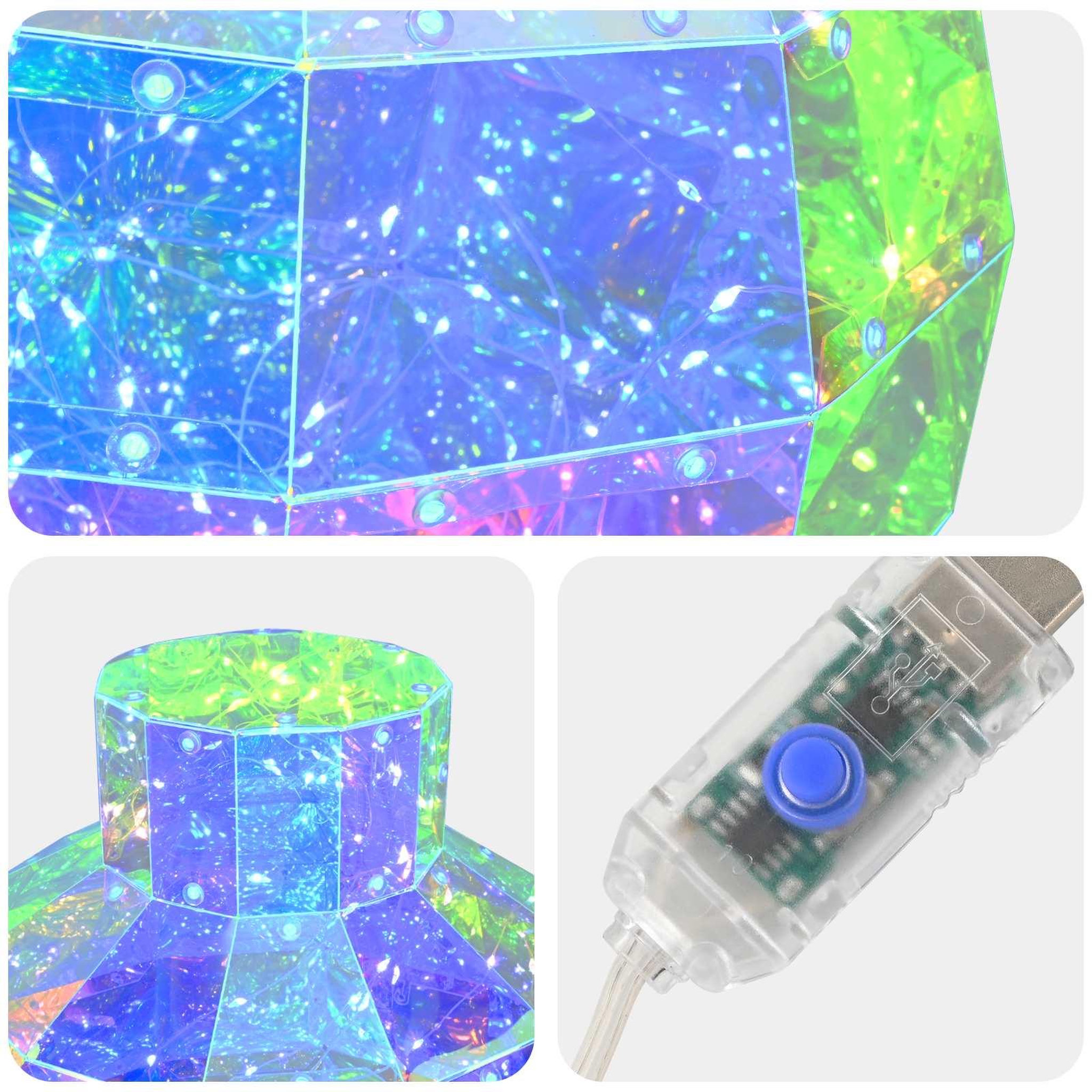 Voir la diapositive 5 : VIDAXL Boule de Noël LED prismatique et iridescente 2 pc Multicolore