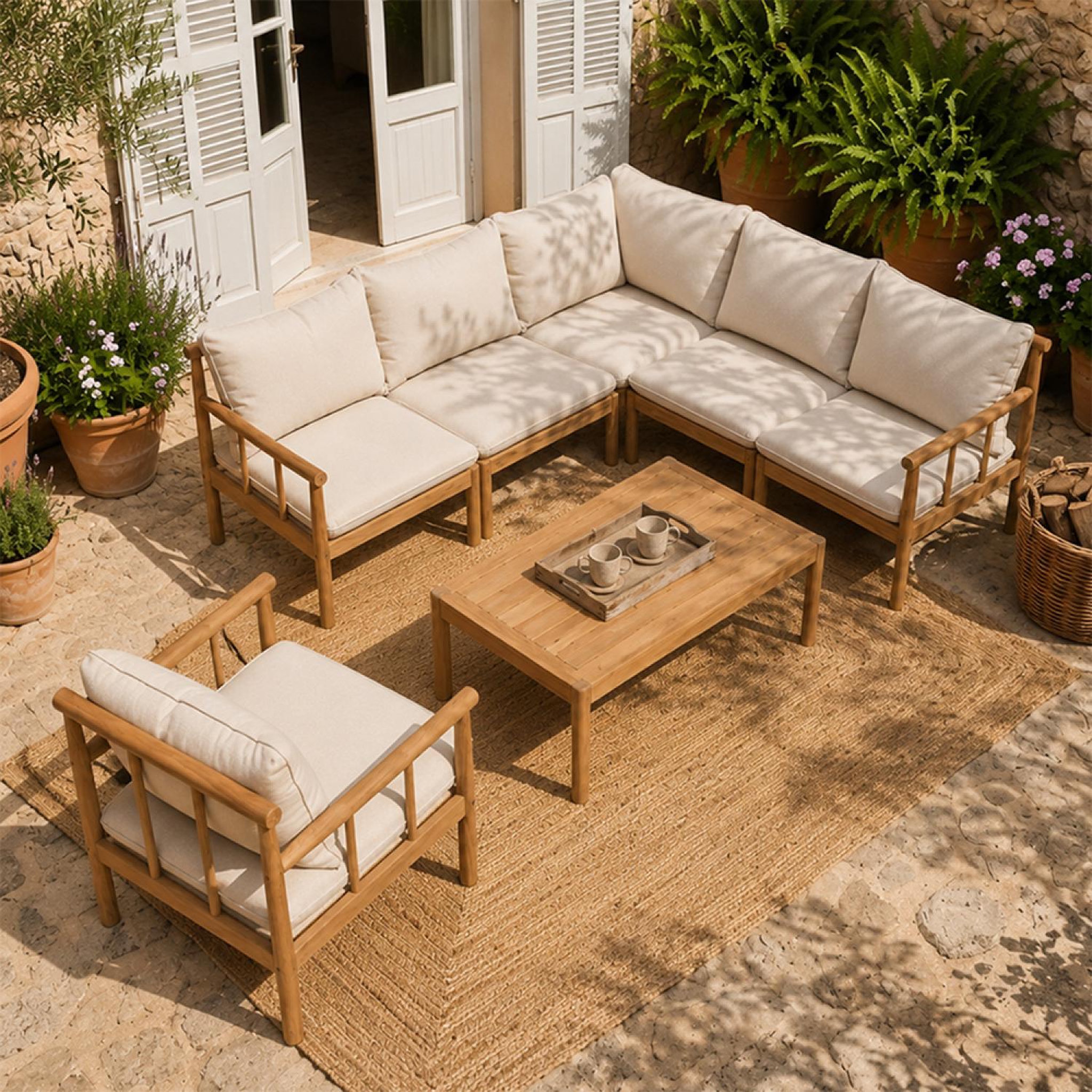 Voir la diapositive 6 : CONCEPT USINE Salon de jardin 6 places en bois d'acacia certifié fsc pakkret