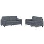 Voir la diapositive 2 : VIDAXL Ensemble de canapes 2 pcs avec coussins gris fonce velours