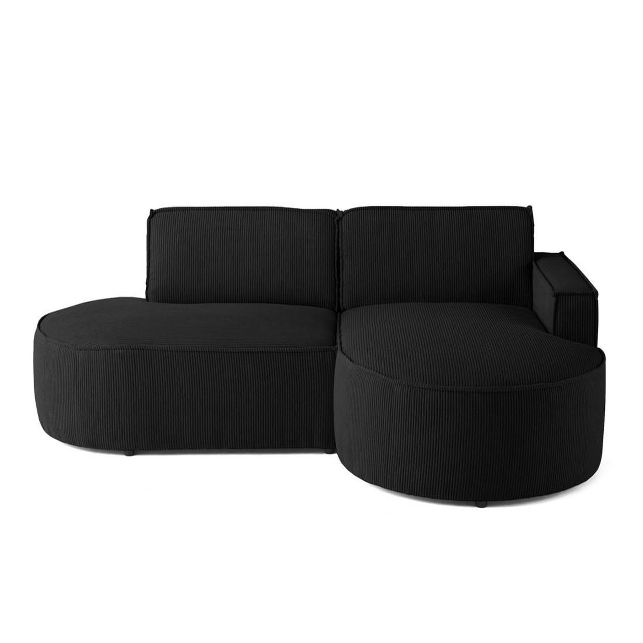 Voir la diapositive 1 : LISA DESIGN Spiaggia - canapé d'angle droit - forme arrondie - 4 places - en velours côtelé