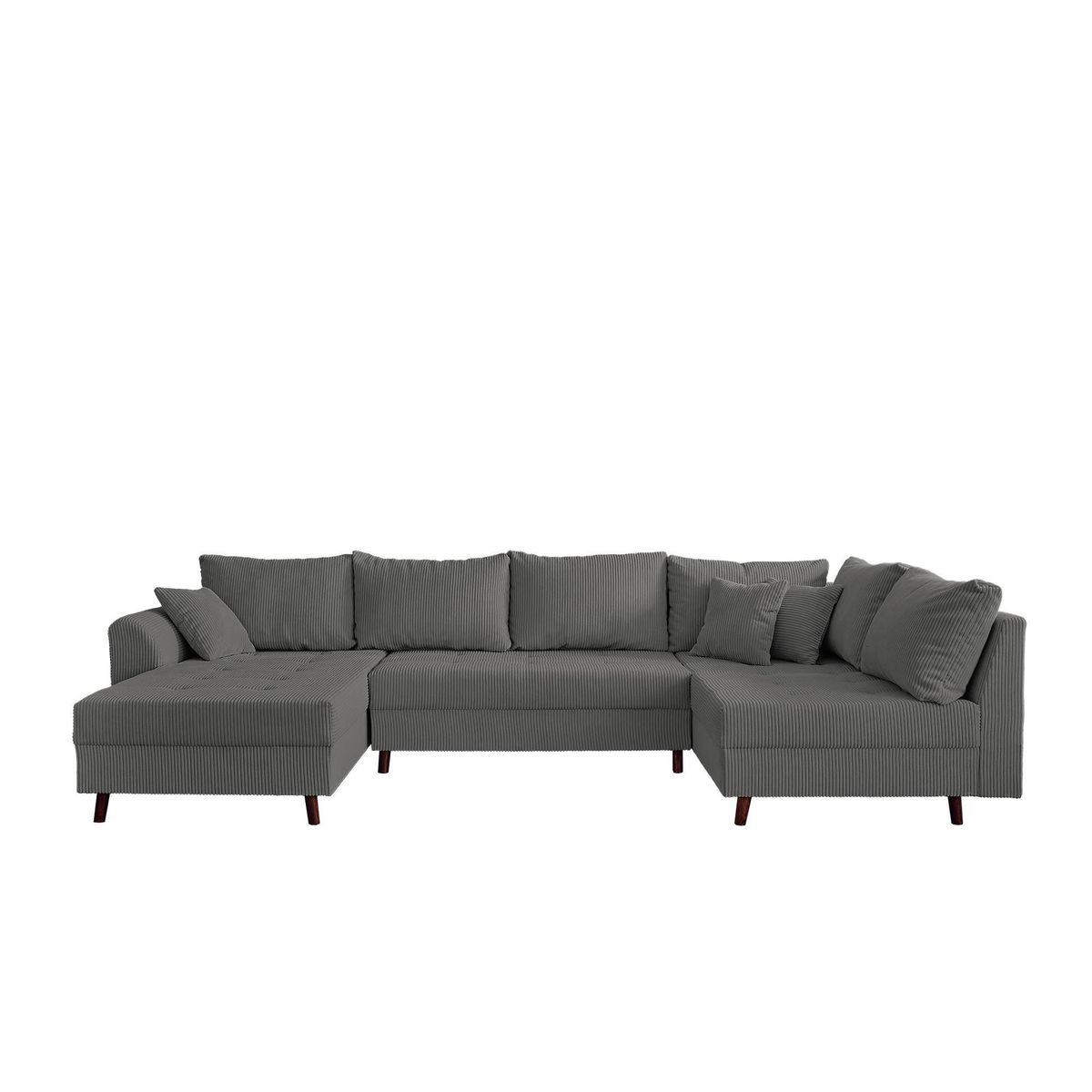 LISA DESIGN Rune - canapé panoramique d'angle droit - 7 places - en velours côtelé