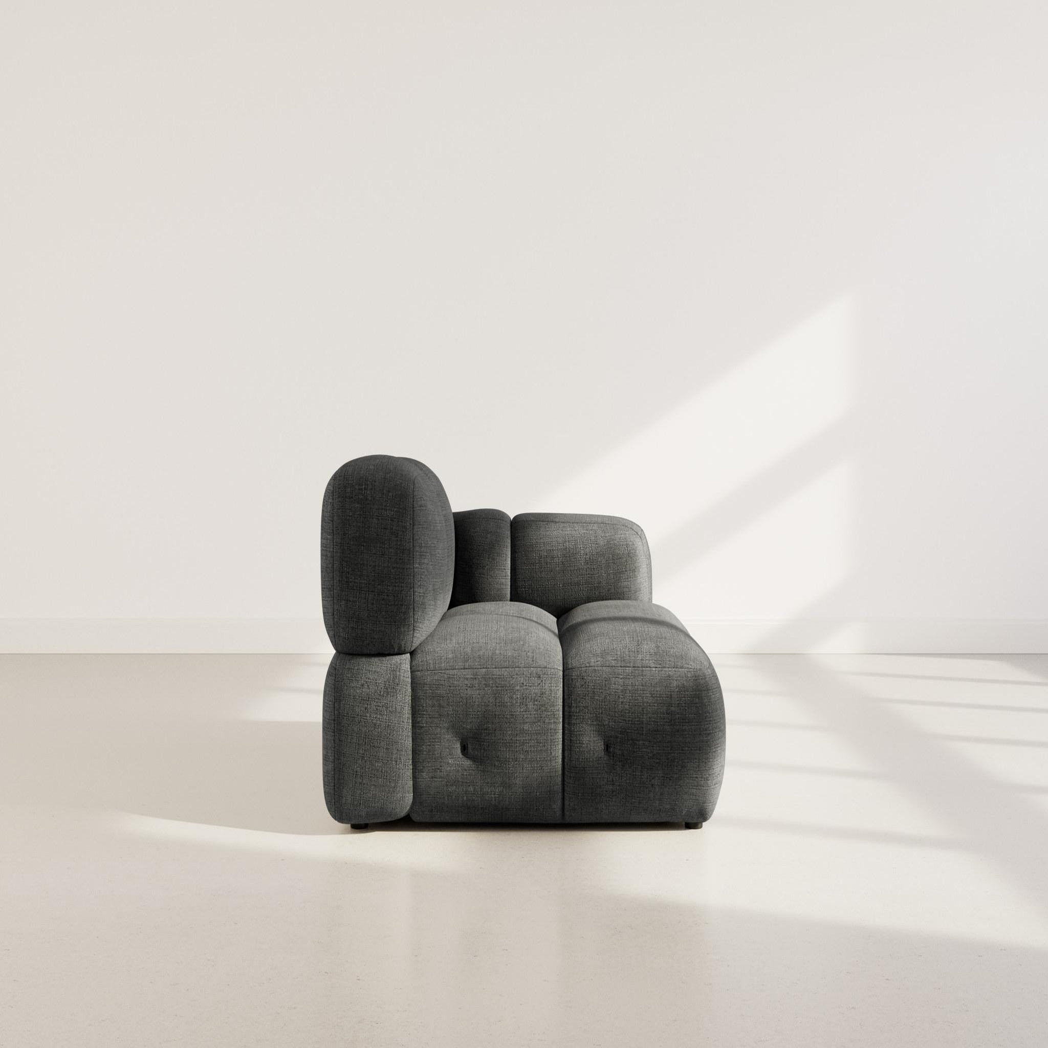 Voir la diapositive 5 : BEST MOBILIER Grace - module d'assise droit en velours texturé