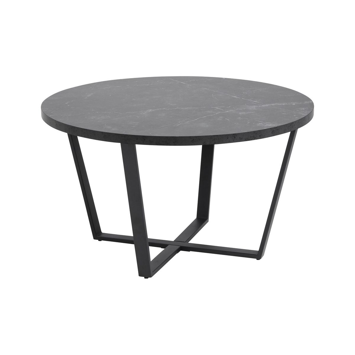 LISA DESIGN Aurora - table basse ronde - effet marbre noir - 77 cm