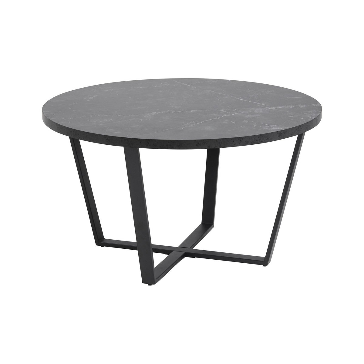 LISA DESIGN Aurora - table basse ronde - effet marbre noir - 77 cm