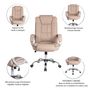 Voir la diapositive 4 : VS VENTA-STOCK Chaise de Bureau Karen Elevable et Fauteuil inclinable en Simili Cuir Taupe