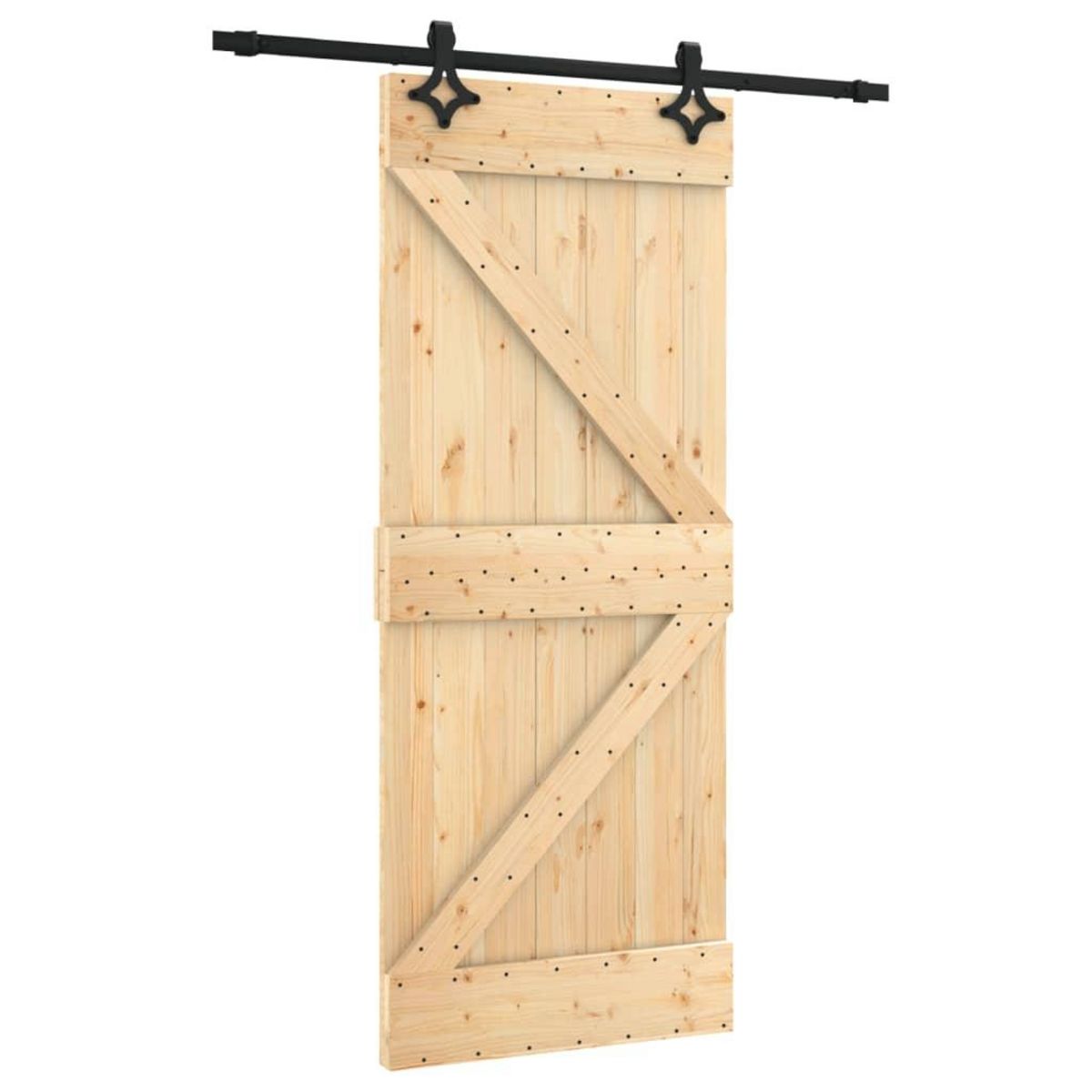 VIDAXL Porte coulissante et kit de quincaillerie 85x210 cm pin massif