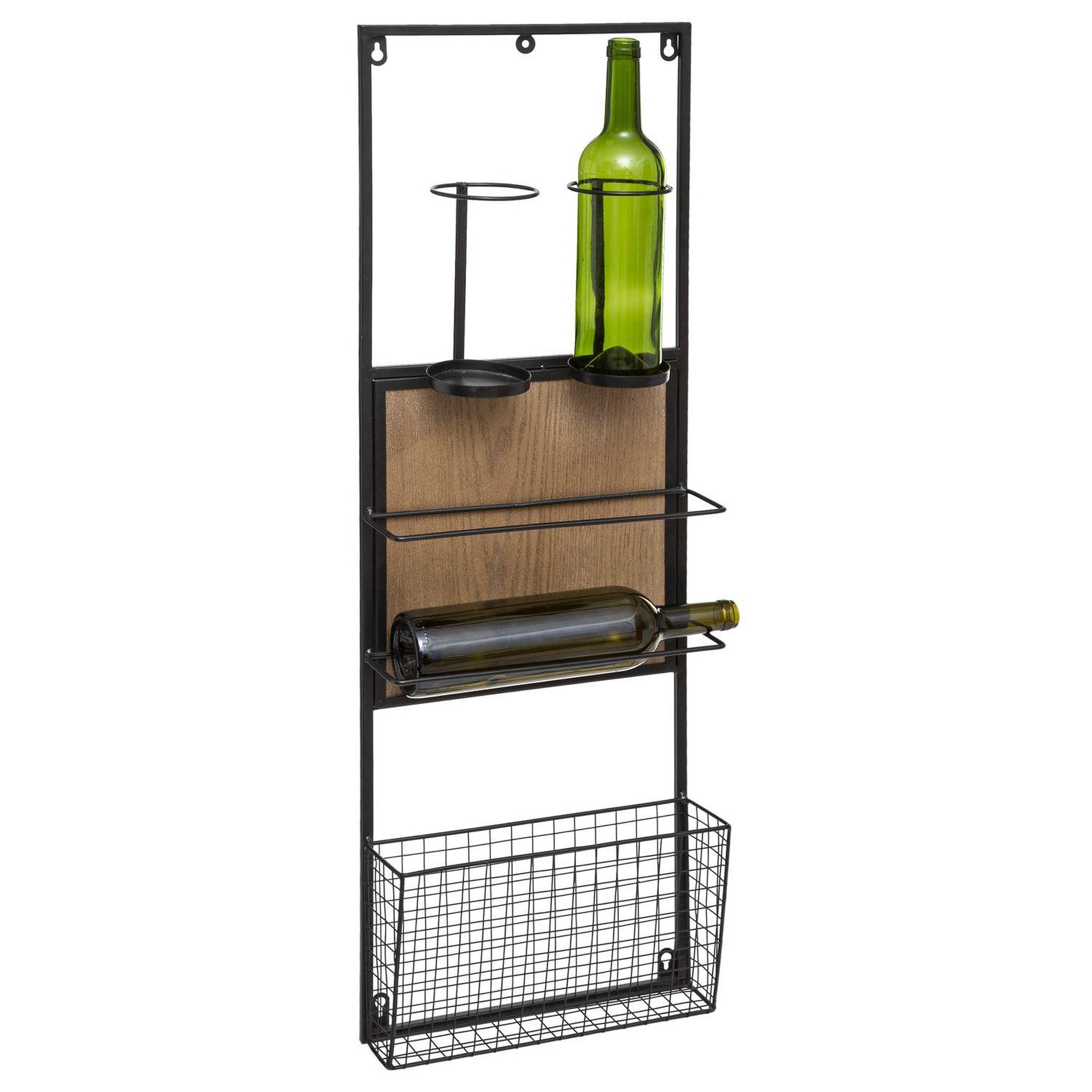 Voir la diapositive 1 : ATMOSPHERA Etagère murale porte bouteille industriel Bakos - Noir