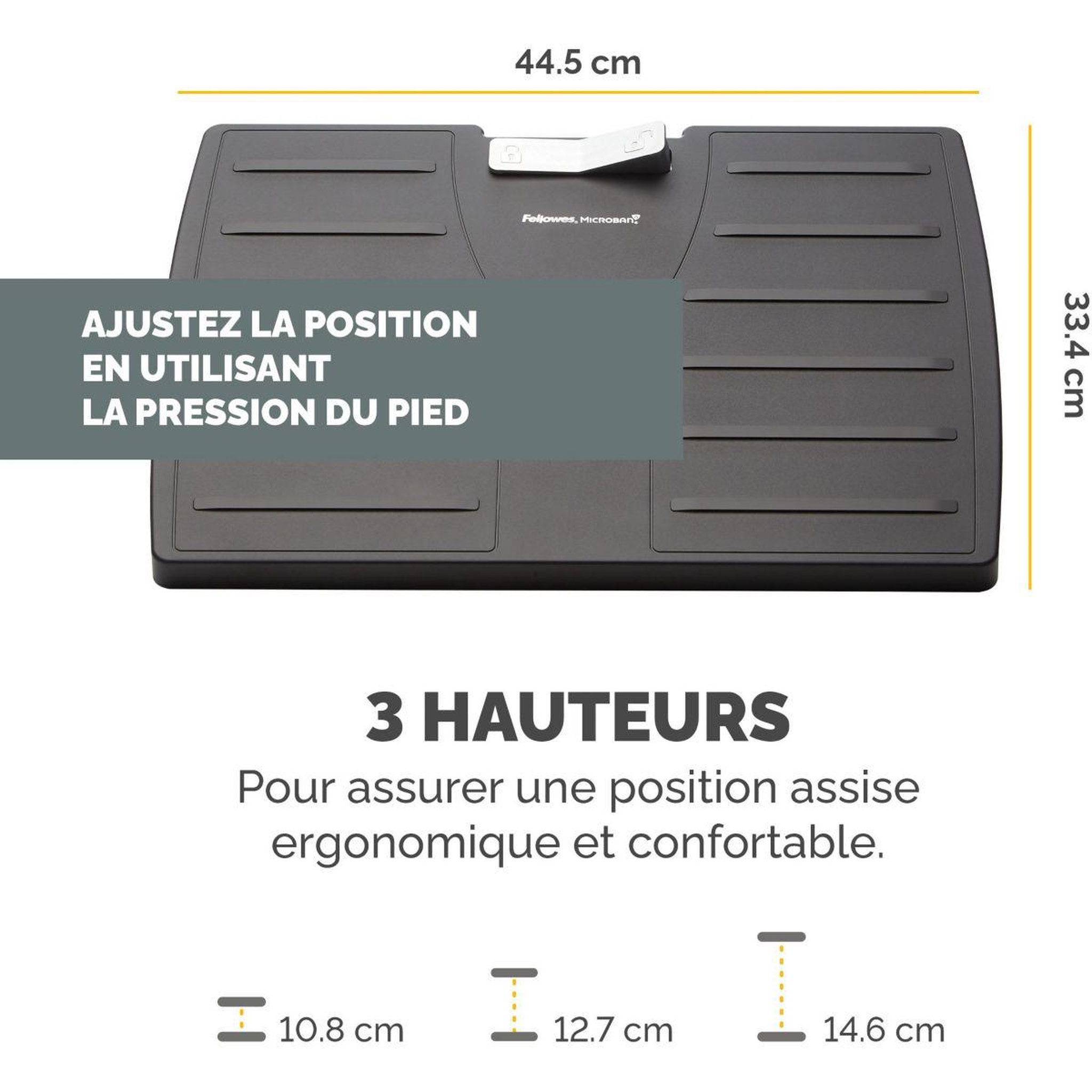 Voir la diapositive 3 : Fellowes Syst. Position repose-pieds réglable microban