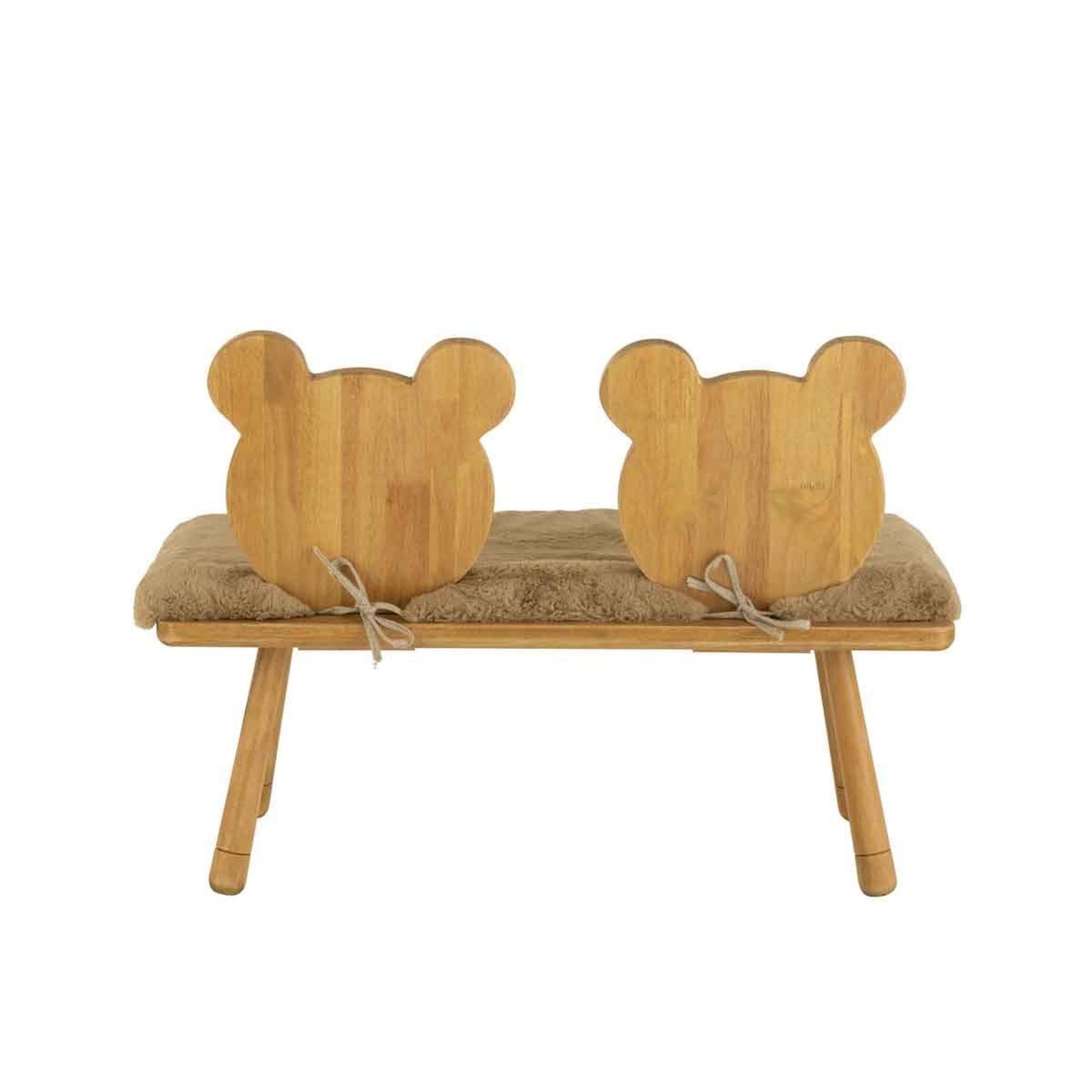 Voir la diapositive 4 : J-LINE Banc pour enfant en bois  ours  87cm naturel