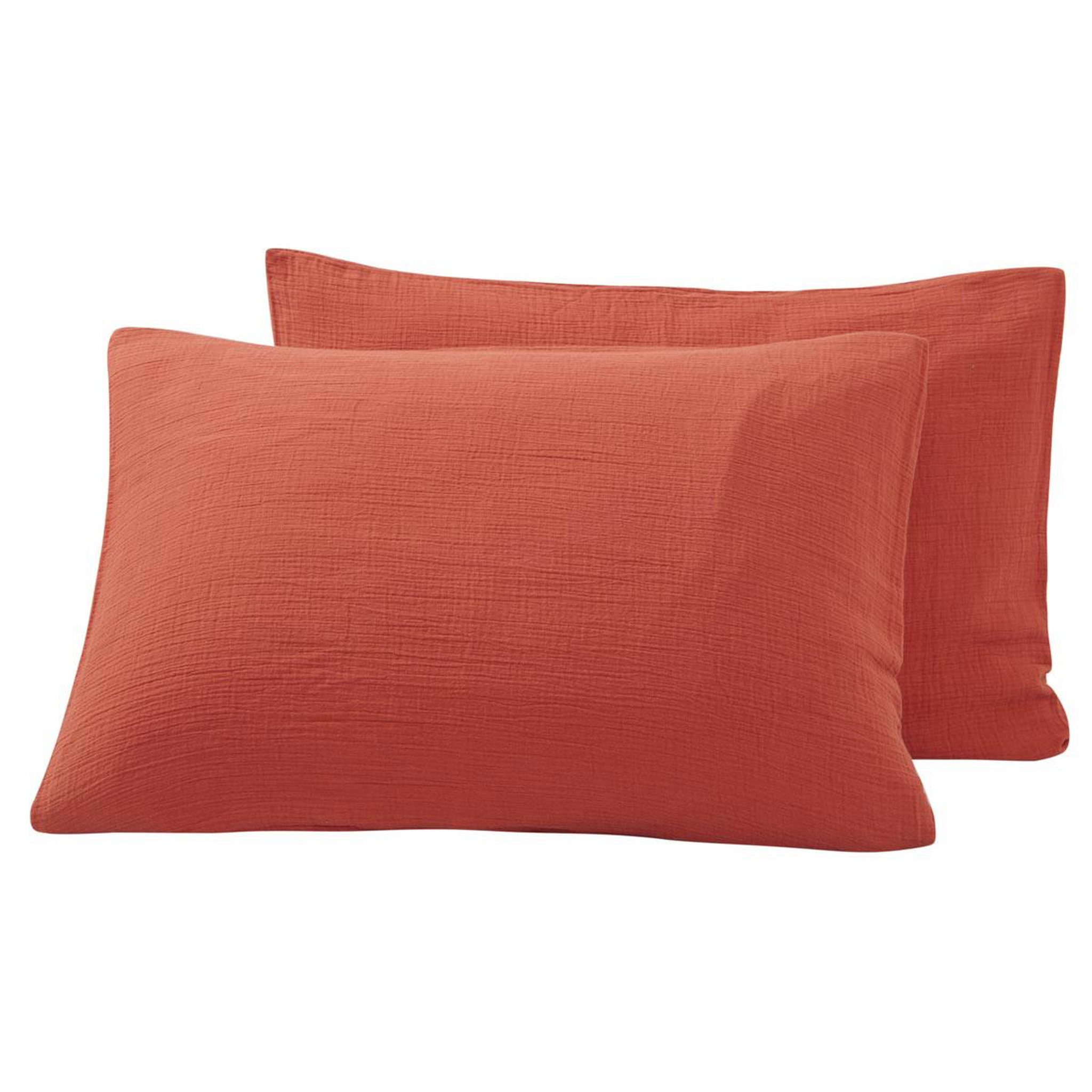 Voir la diapositive 1 : Sensei Maison Lot de 2 taies d'oreiller en gaze de coton LOFT