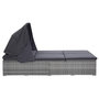 Voir la diapositive 3 : VIDAXL Transat a 2 places avec coussin Resine tressee Gris
