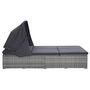 Voir la diapositive 3 : VIDAXL Transat a 2 places avec coussin Resine tressee Gris
