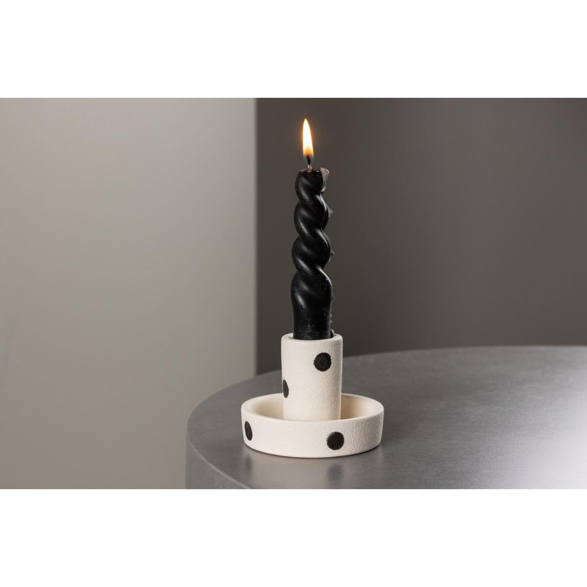 Voir la diapositive 4 : Paris Prix Bougeoir design en argile  ceco  11cm blanc & noir