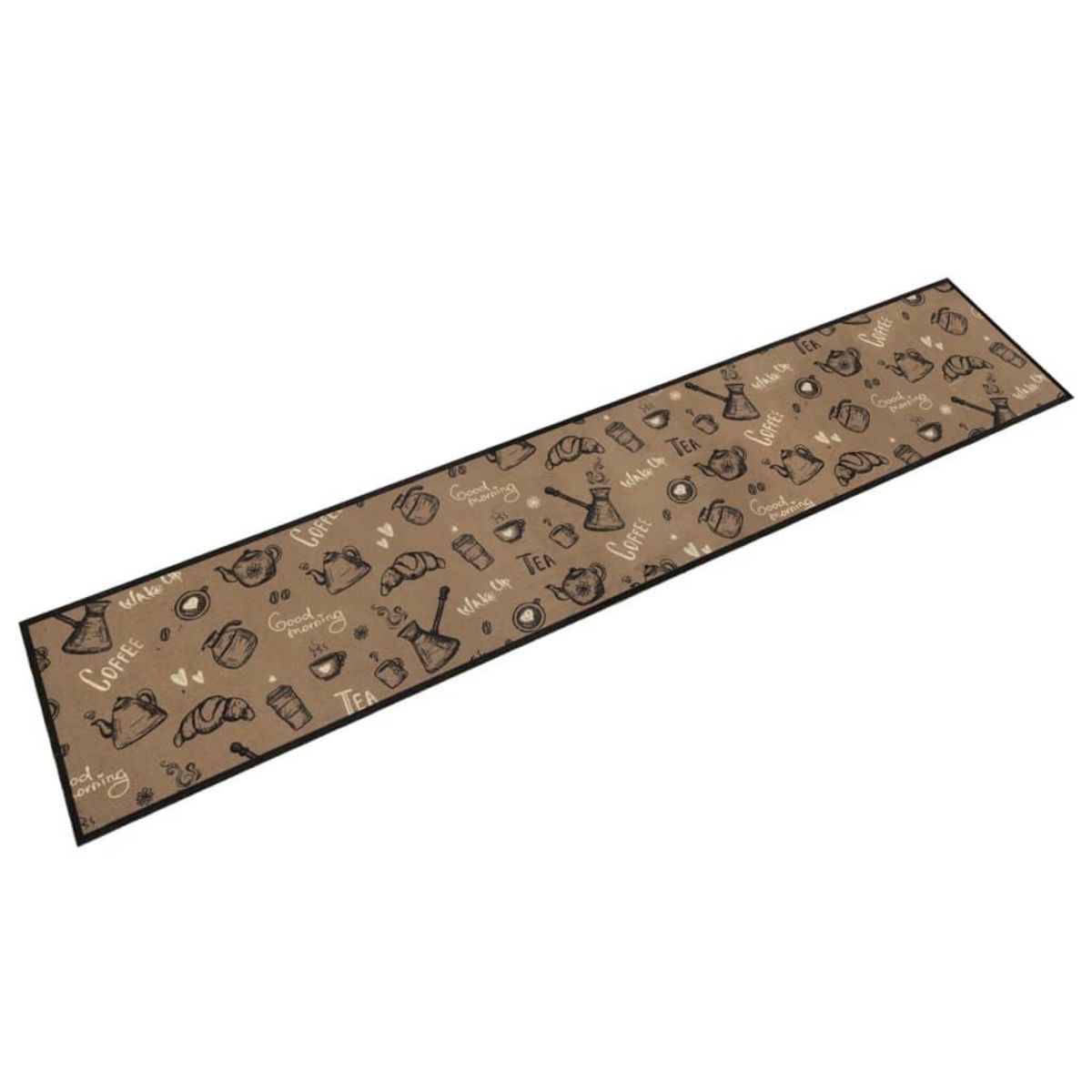 VIDAXL Tapis de cuisine lavable imprime Morning brun 60x300 cm velours