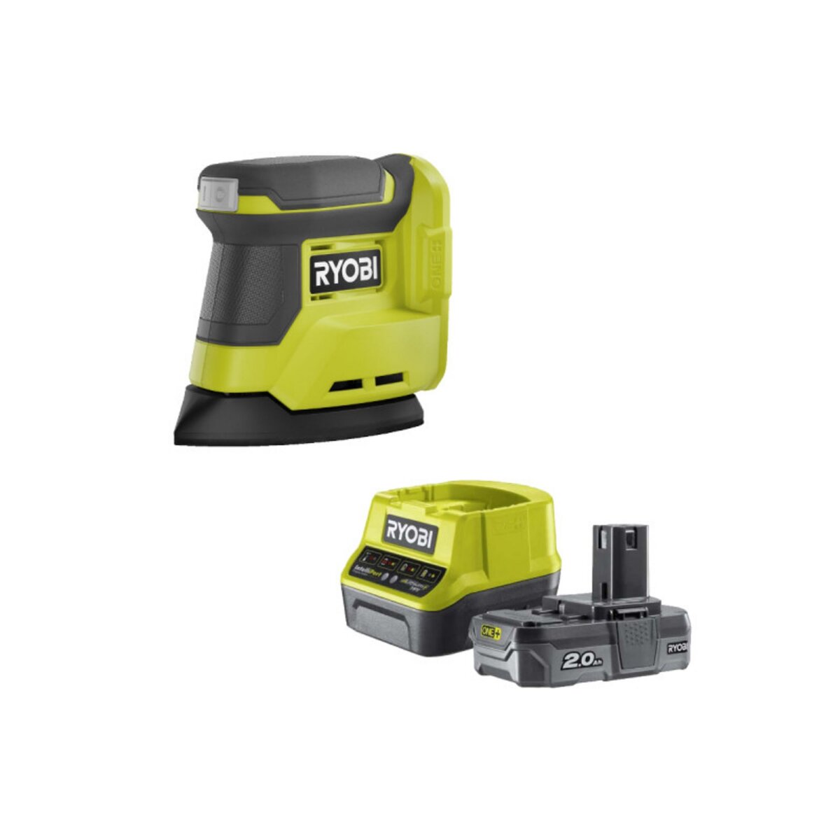 Ryobi Pack RYOBI - Ponceuse triangulaire 18V OnePlus RPS18-0 - batterie 2.0Ah - 1 chargeur