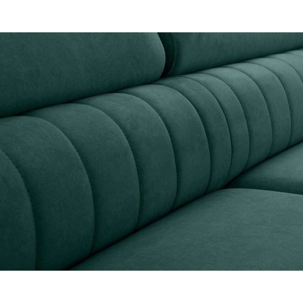 BEST MOBILIER Aneta - canapé d'angle droit 5 places - convertible avec coffre et têtières - en velours