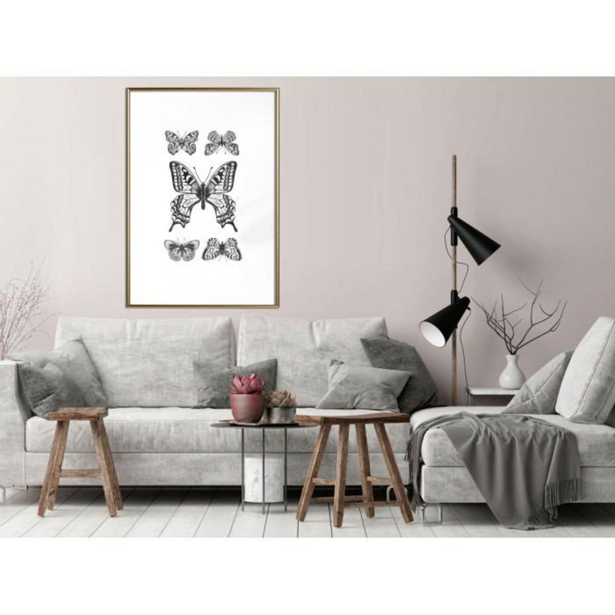 Paris Prix Affiche Murale Encadrée  Butterfly Collection IV