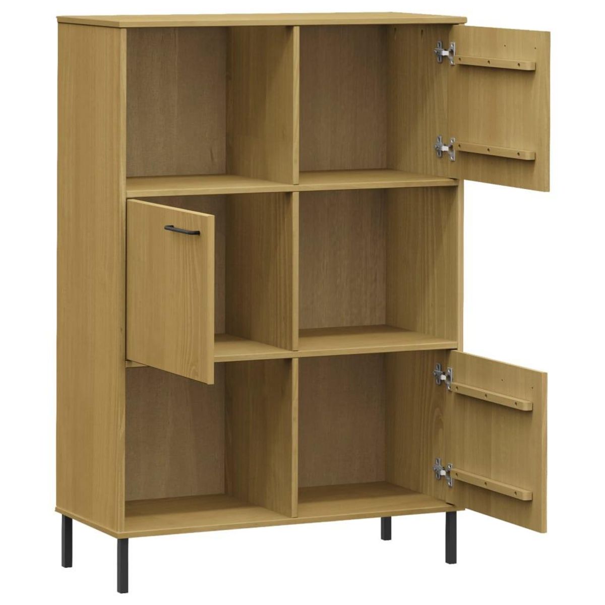 VIDAXL Bibliotheque avec pieds en metal Marron 90x35x128,5cm Bois OSLO