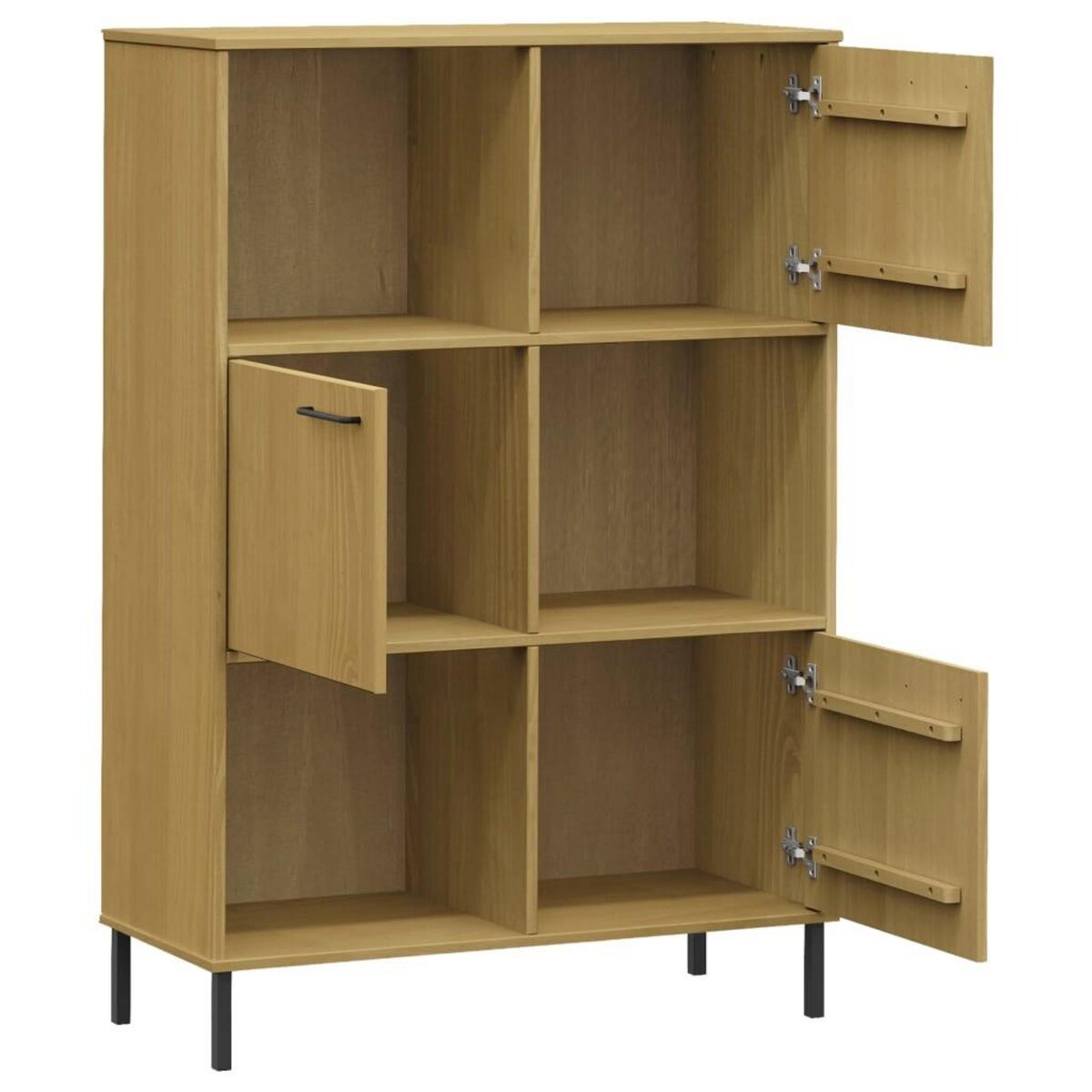 VIDAXL Bibliotheque avec pieds en metal Marron 90x35x128,5cm Bois OSLO