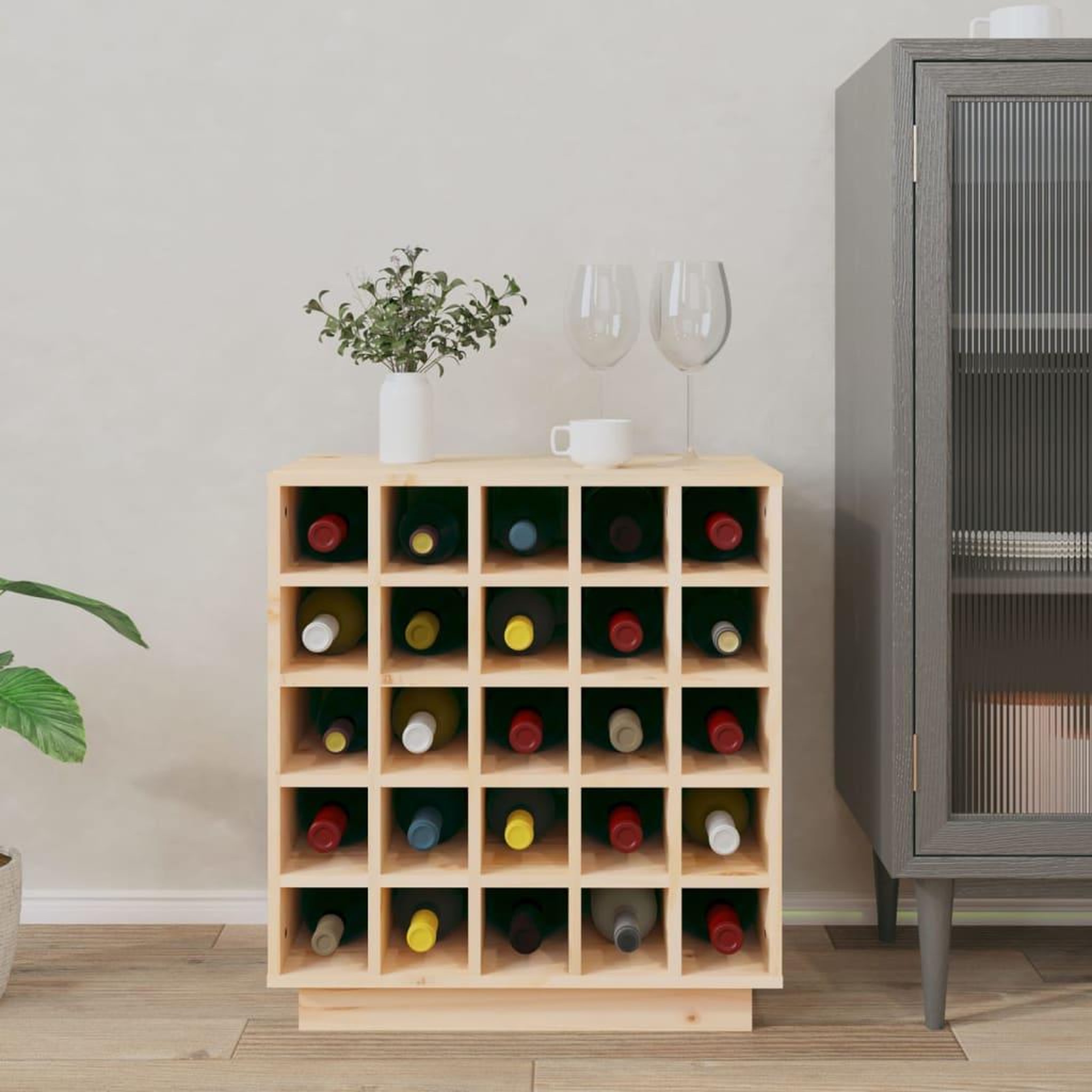 Voir la diapositive 3 : VIDAXL Armoire a vin 55,5x34x61 cm Bois de pin massif