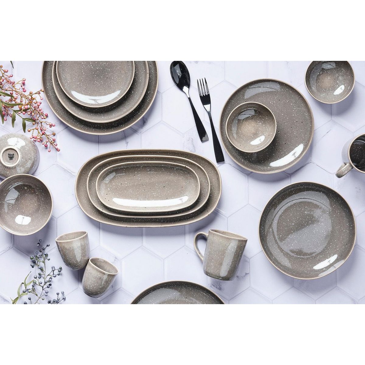 BJORN Service Les Essentiels STELLAR - 18 pièces - Gris béton