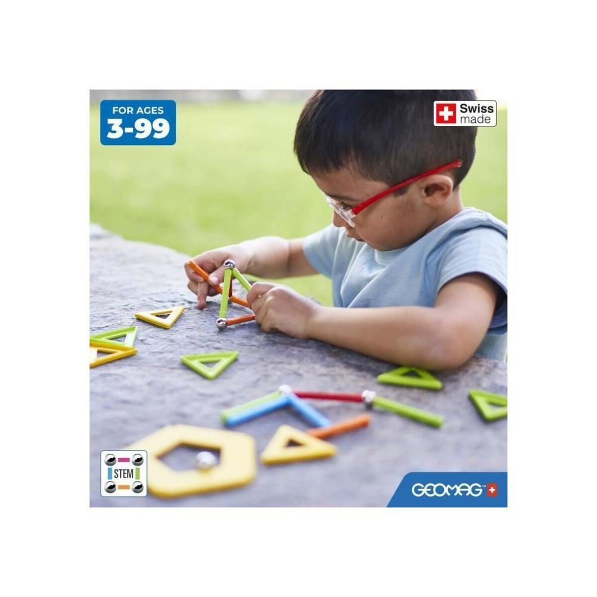 Geomag Jeu de construction magnétique - GEOMAG - Supercolor - 25 pieces - Magnétique - Des 3 ans