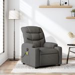 VIDAXL Fauteuil de massage inclinable Gris fonce Tissu