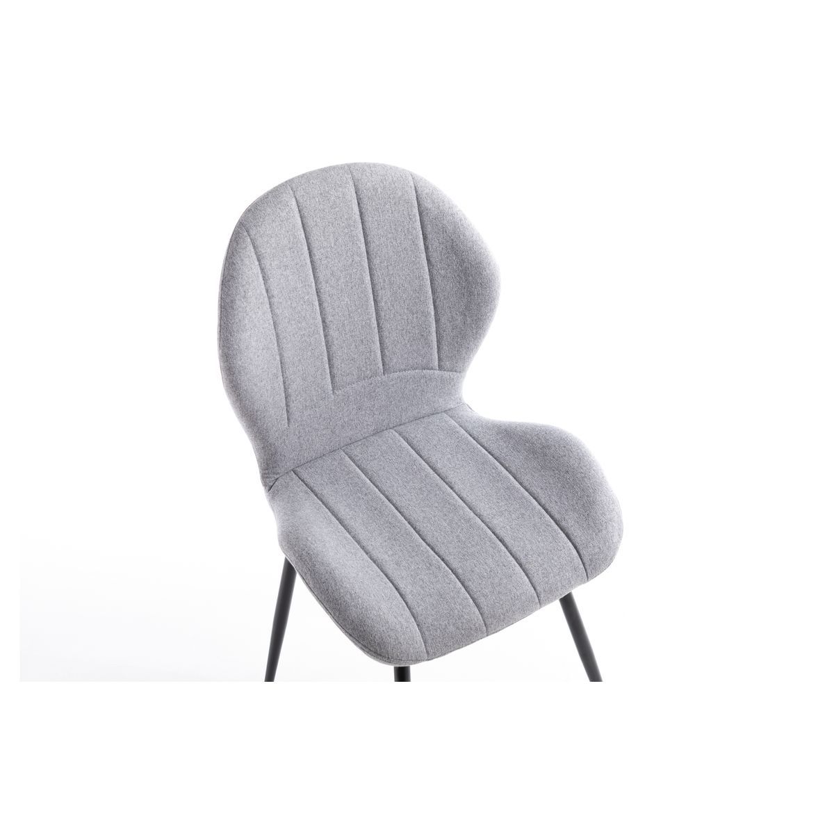 Lot de 2 chaises arrondies pieds métal noir LINE