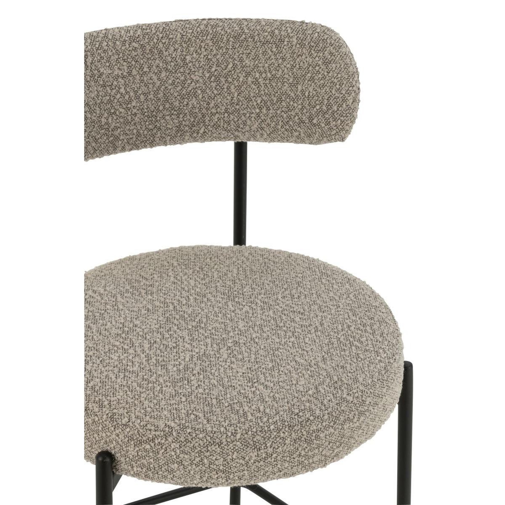 Voir la diapositive 6 : J-LINE Chaise de bar en tissu bouclé  aldo  97cm gris