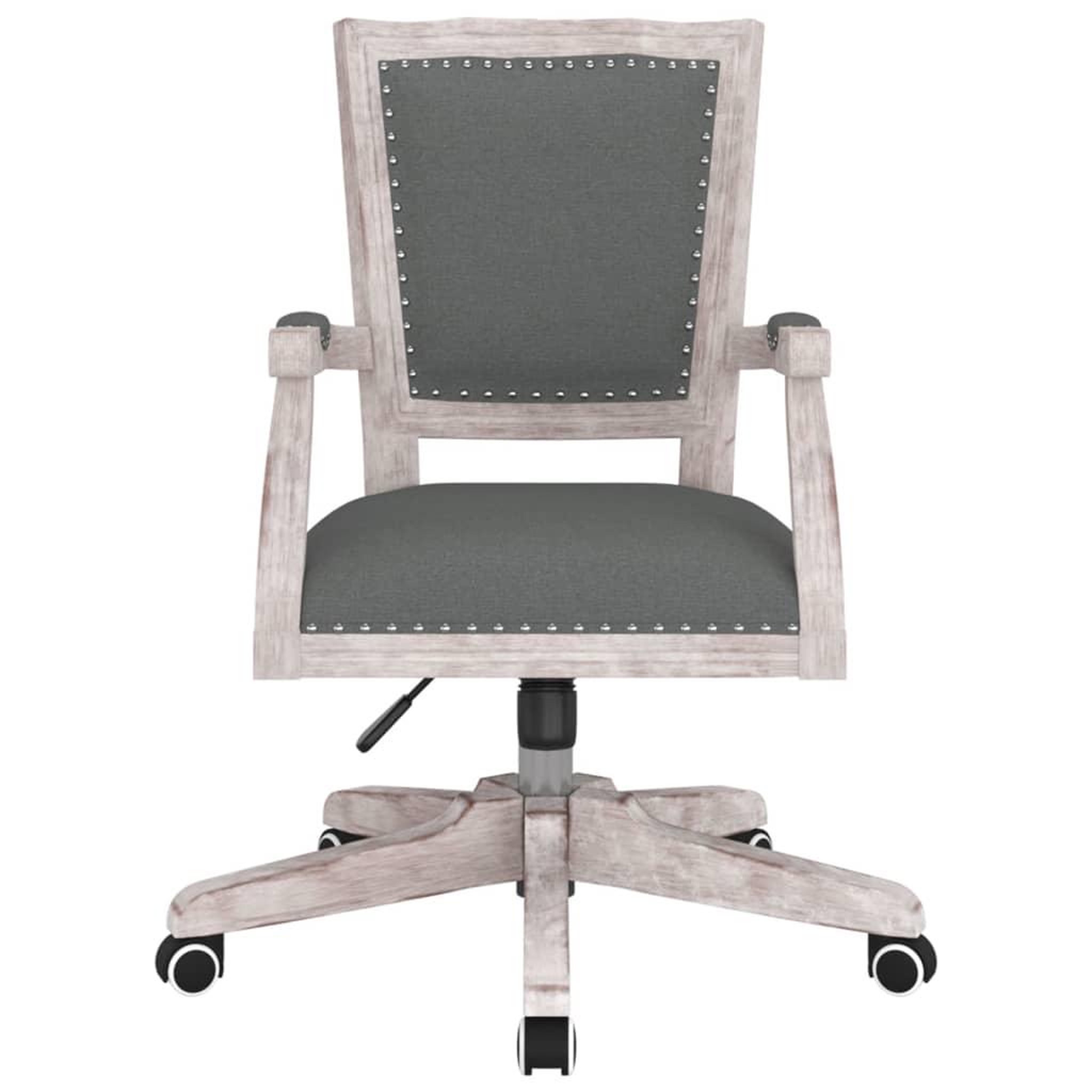 Voir la diapositive 3 : VIDAXL Chaise pivotante de bureau Gris fonce Tissu