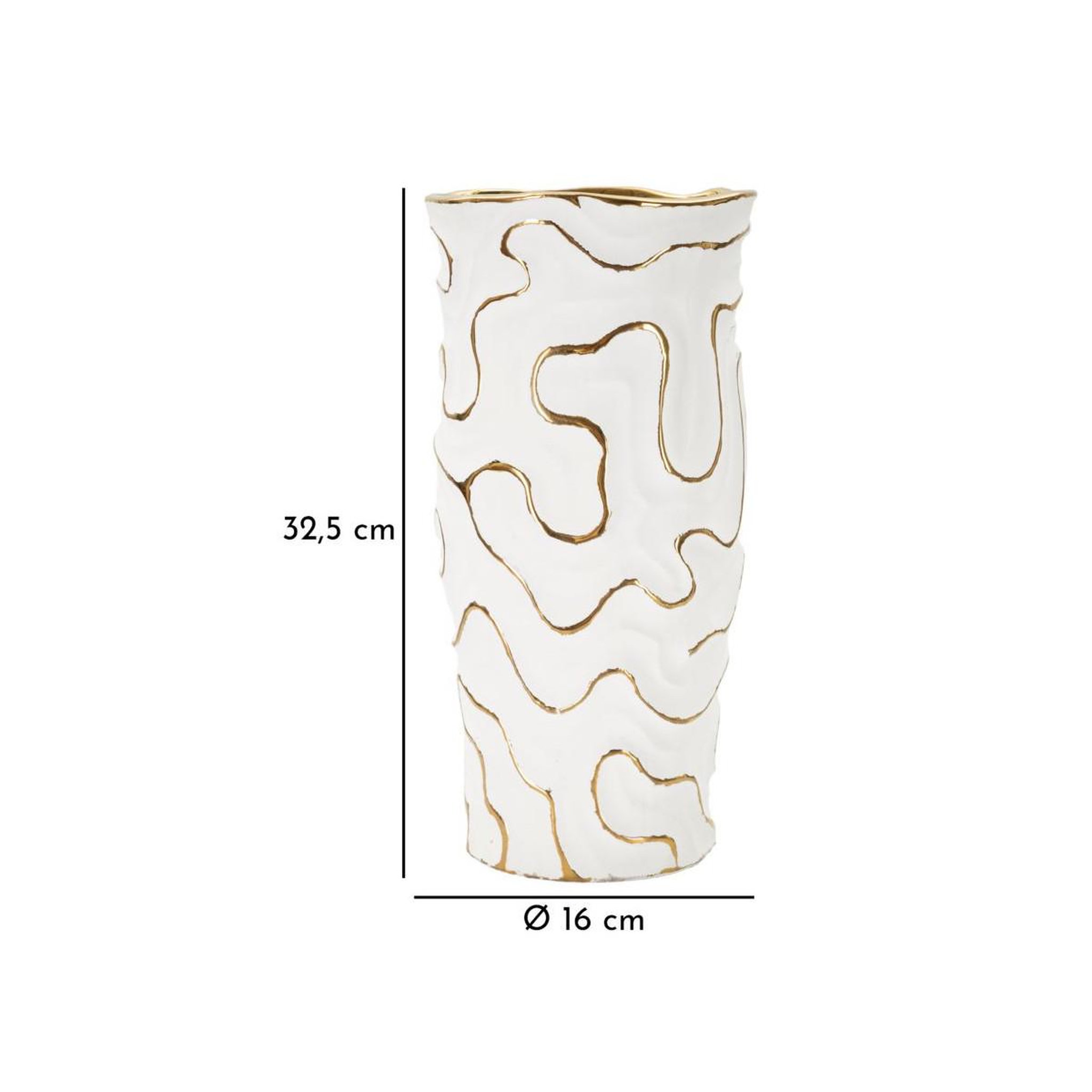Voir la diapositive 6 : Paris Prix Vase design en céramique  adore  32cm blanc