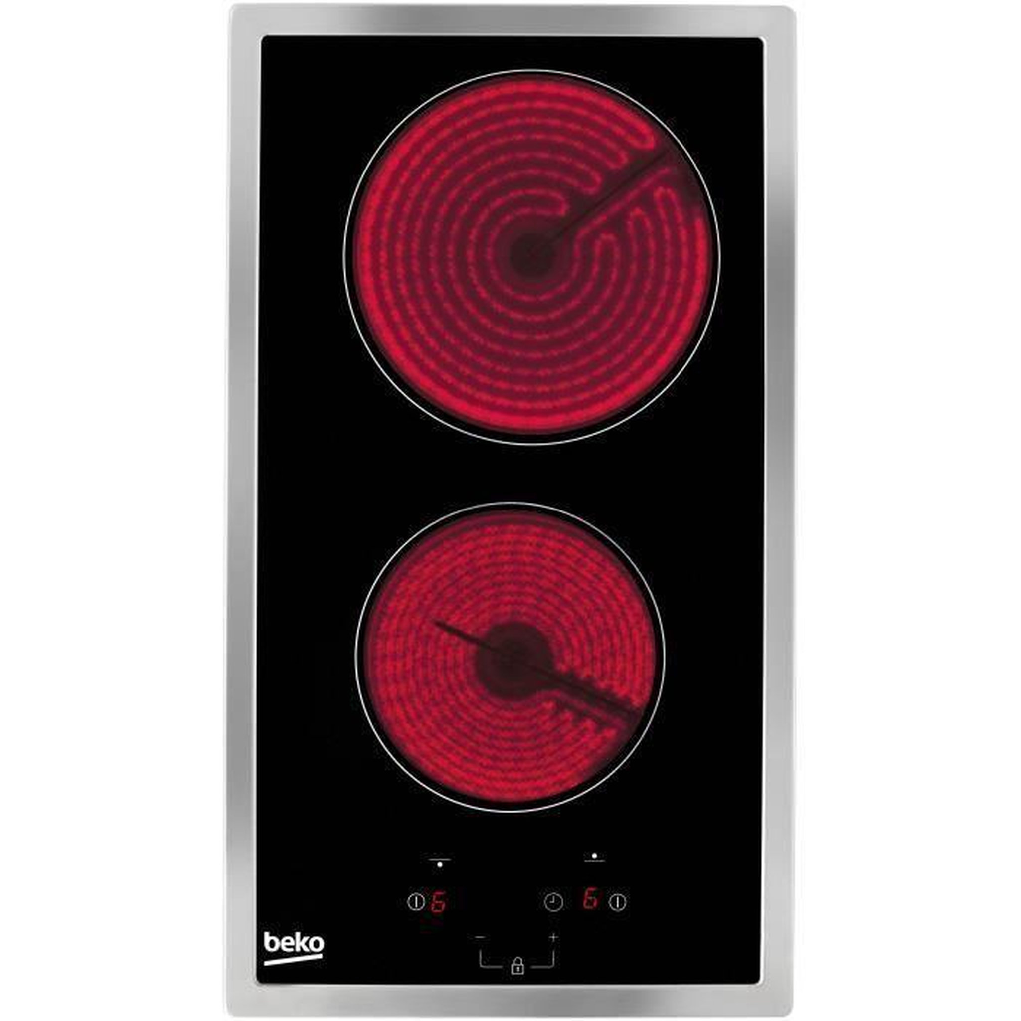 Voir la diapositive 2 : Beko Table domino vitrocéramique 30cm 3000w noir - HDMC32400TX