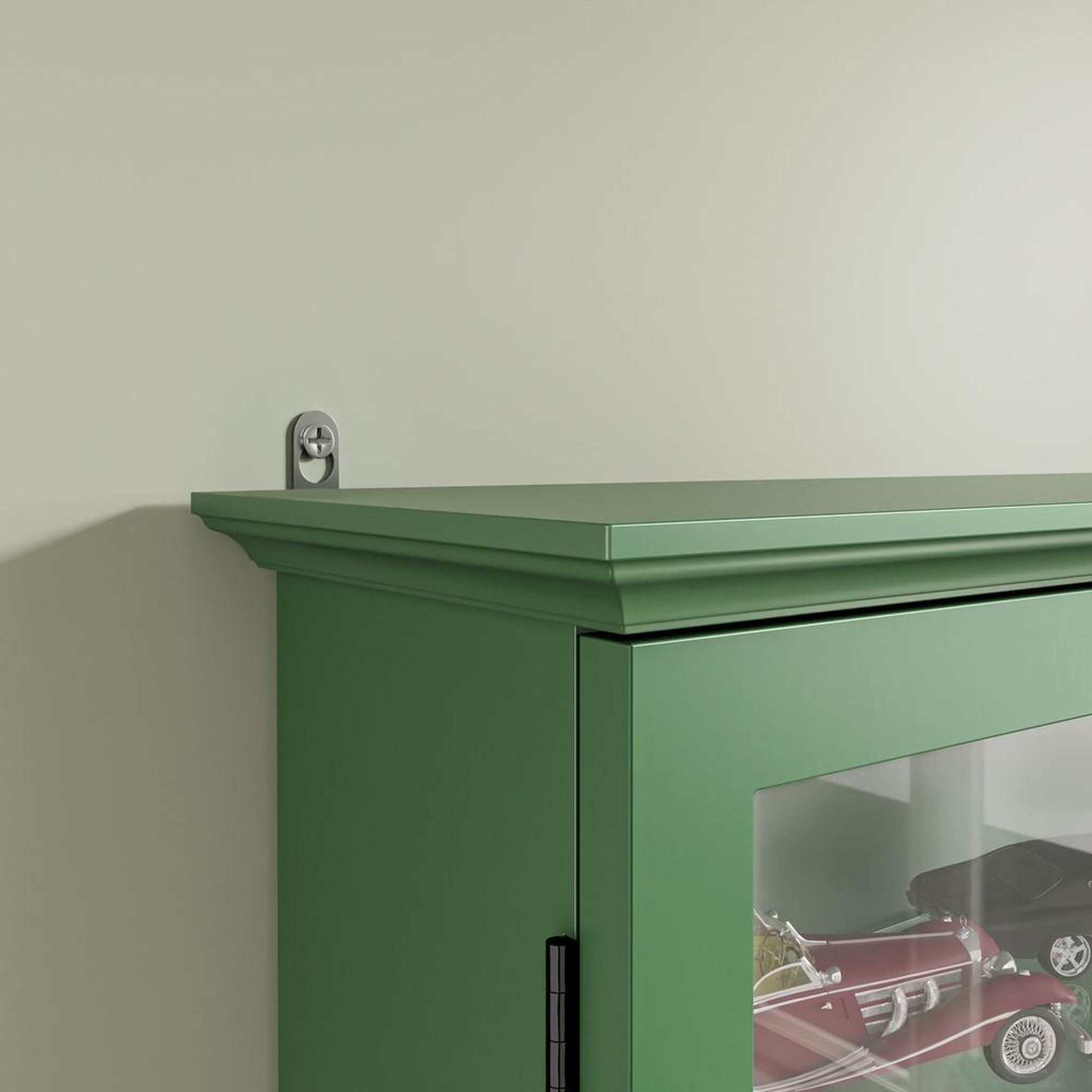Voir la diapositive 4 : SOBUY Vitrine murale avec portes vitrées vert foncé 68x13.5x68.5cm fsb114-e-sy