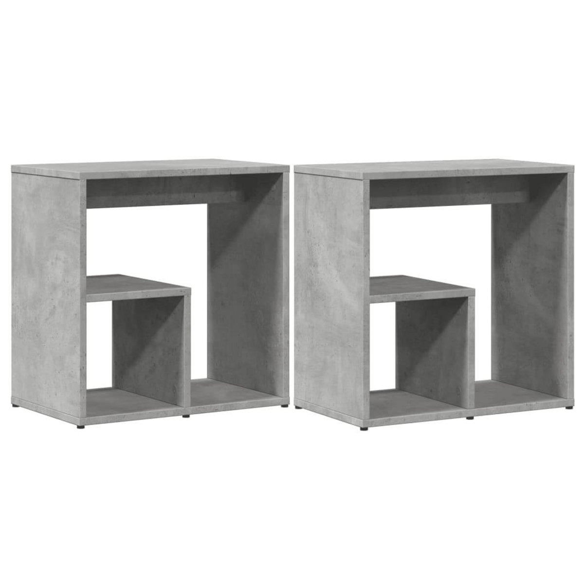 VIDAXL Tables d'appoint 2 pcs gris beton 50x30x50 cm bois d'ingenierie