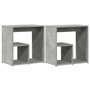 Voir la diapositive 2 : VIDAXL Tables d'appoint 2 pcs gris beton 50x30x50 cm bois d'ingenierie