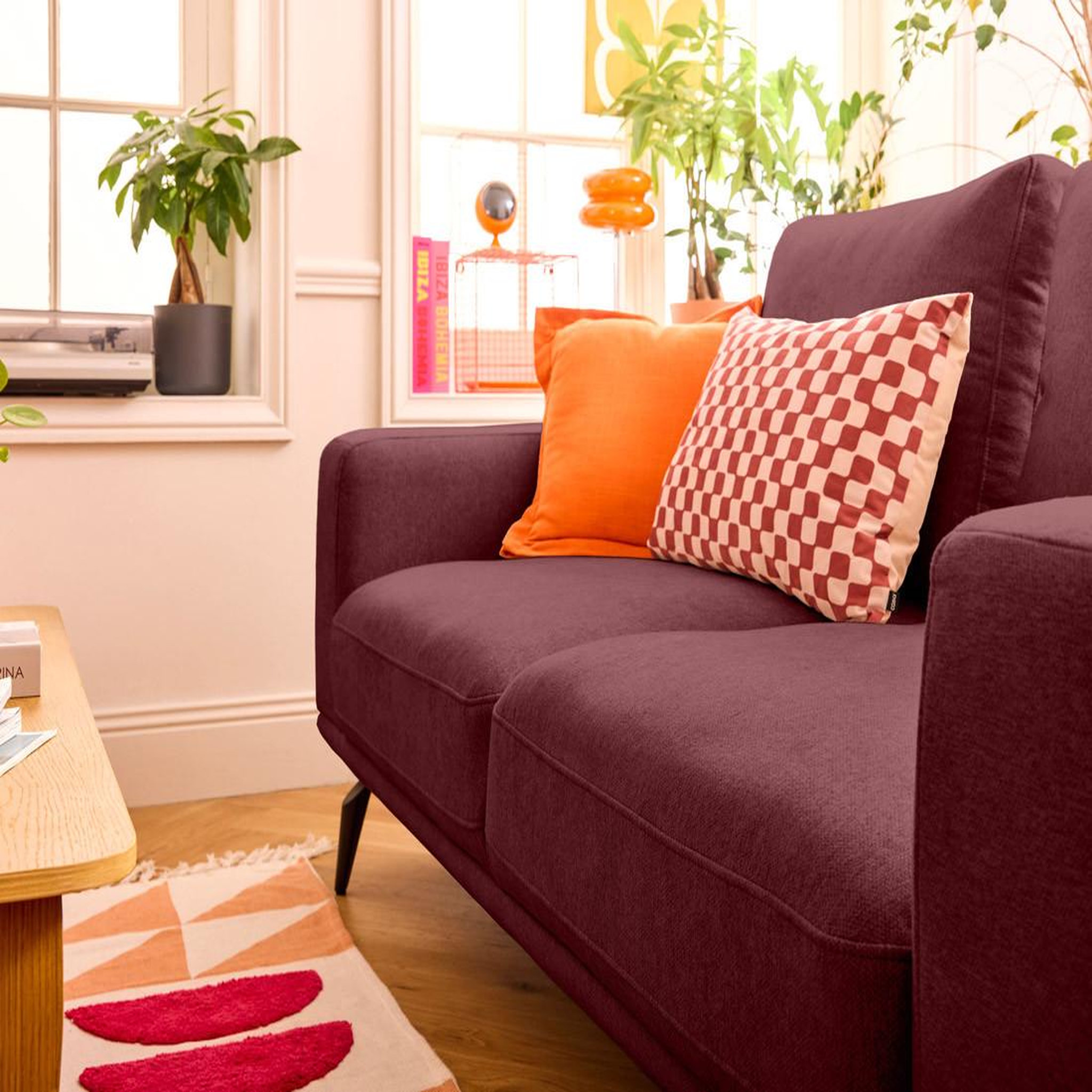 Voir la diapositive 3 : LISA DESIGN Vicence - canapé droit 2 places en tissu
