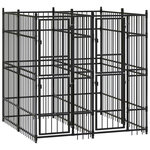 VIDAXL Chenil d'exterieur pour chiens Acier 3,69 m²