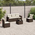 VIDAXL Salon de jardin avec coussins 6 pcs marron resine tressee